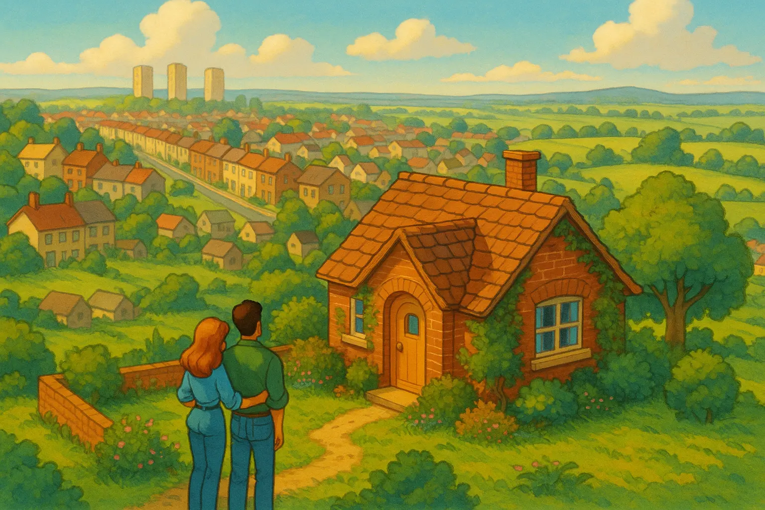 Image of a couple looking at their dream home