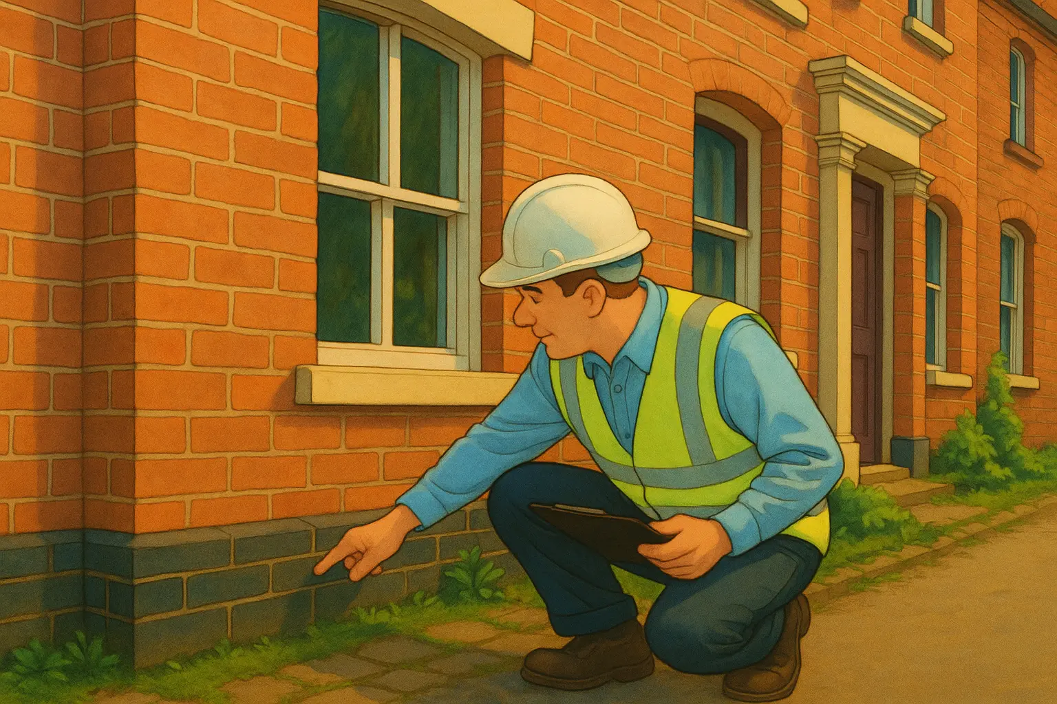 Image of a building surveyor doing a home inspection